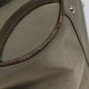 BURBERRY Nova Check Hand Bag Nylon Gray Silver Auth BA1053-13