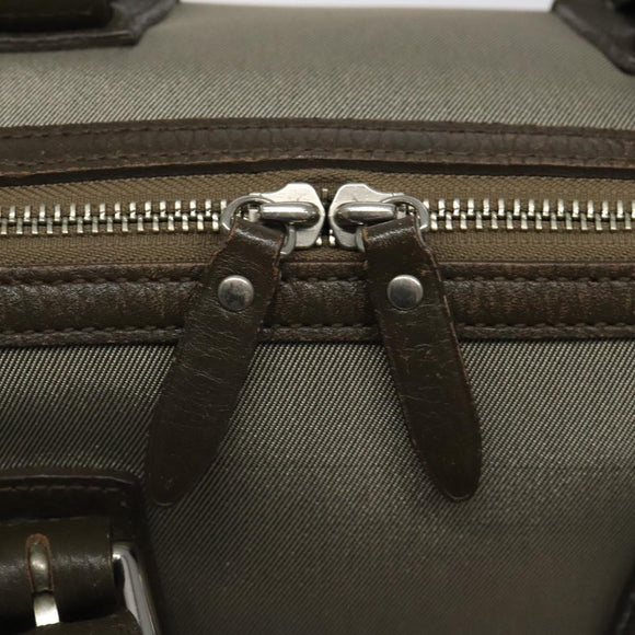 BURBERRY Nova Check Hand Bag Nylon Gray Silver Auth BA1053