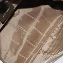 BURBERRY Nova Check Hand Bag Nylon Gray Silver Auth BA1053-17