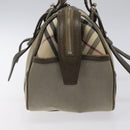 BURBERRY Nova Check Hand Bag Nylon Gray Silver Auth BA1053-5