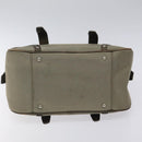 BURBERRY Nova Check Hand Bag Nylon Gray Silver Auth BA1053-9