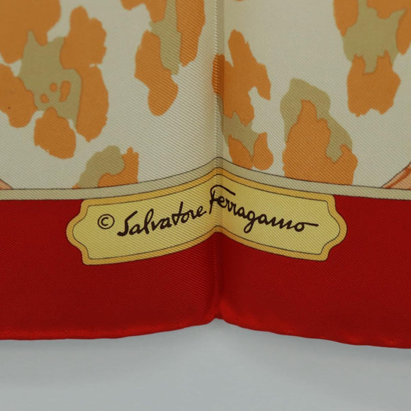 Salvatore Ferragamo Sjaal Zijde Rood Auth BA10535V