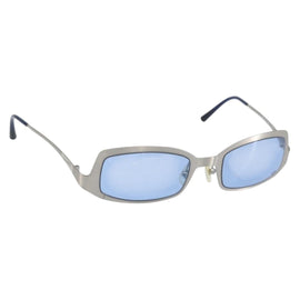 CHANEL Sunglasses metal Blue CC Auth BA10546