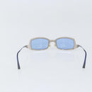 CHANEL Sunglasses metal Blue CC Auth BA10546-2