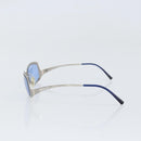CHANEL Sunglasses metal Blue CC Auth BA10546-3