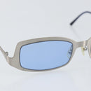CHANEL Sunglasses metal Blue CC Auth BA10546-5