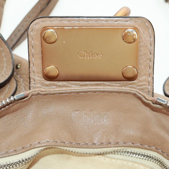 Chloe Paddington Hand Bag Leather Brown Gold Silver Auth BA10547SV