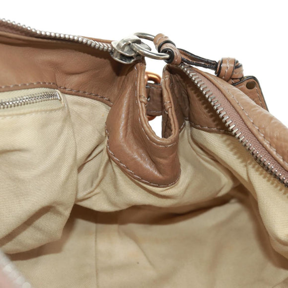 Chloe Paddington Hand Bag Leather Brown Gold Silver Auth BA10547SV