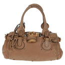 Chloe Paddington Hand Bag Leather Brown Gold Silver Auth BA10547SV-2