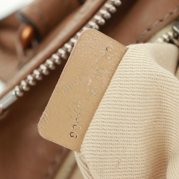 Chloe Paddington Hand Bag Leather Brown Gold Silver Auth BA10547SV