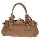Chloe Paddington Hand Bag Leather Brown Gold Silver Auth BA10547SV-3