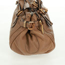 Chloe Paddington Hand Bag Leather Brown Gold Silver Auth BA10547SV-5