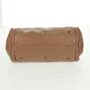 Chloe Paddington Hand Bag Leather Brown Gold Silver Auth BA10547SV-9