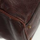 Chloe Paddington Hand Bag Canvas Leather Brown Gold Silver Auth BA10548SV-12