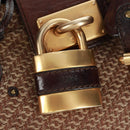 Chloe Paddington Hand Bag Canvas Leather Brown Gold Silver Auth BA10548SV-14