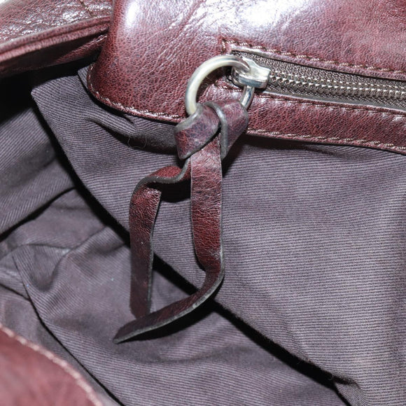 Chloe Paddington Hand Bag Canvas Leather Brown Gold Silver Auth BA10548SV