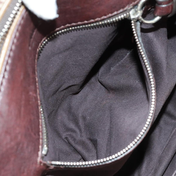 Chloe Paddington Hand Bag Canvas Leather Brown Gold Silver Auth BA10548SV