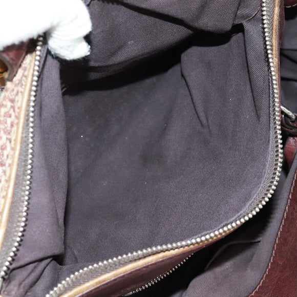 Chloe Paddington Hand Bag Canvas Leather Brown Gold Silver Auth BA10548SV