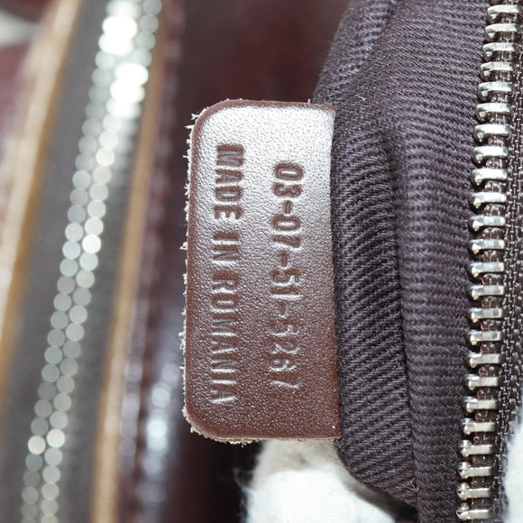 Chloe Paddington Hand Bag Canvas Leather Brown Gold Silver Auth BA10548SV