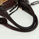Chloe Paddington Hand Bag Canvas Leather Brown Gold Silver Auth BA10548SV-7