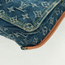 LOUIS VUITTON Monogram Denim Flat Shopper Tote Bag Blue M95018 Auth BA10551SAM-15