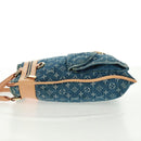 LOUIS VUITTON Monogram Denim Flat Shopper Tote Bag Blue M95018 Auth BA10551SAM-4