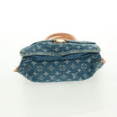 LOUIS VUITTON Monogram Denim Flat Shopper Tote Bag Blue M95018 Auth BA10551SAM-6