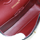 CHANEL Matelasse 25 Double Flap Chain Bag Lamb Skin Black Gold CC Auth BA10555SM-24