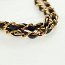 CHANEL Matelasse 25 Double Flap Chain Bag Lamb Skin Black Gold CC Auth BA10555SM-9