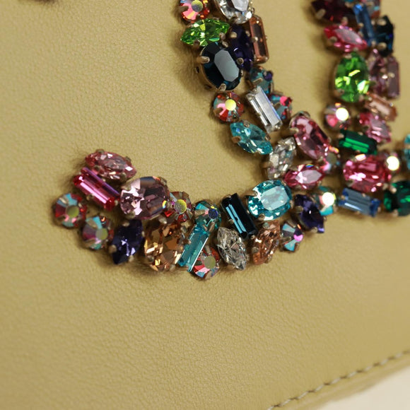 CHANEL Matelasse Chain Shoulder Bag Lamb Skin Yellow Gold CC Auth BA10556SM