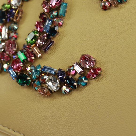 CHANEL Matelasse Chain Shoulder Bag Lamb Skin Yellow Gold CC Auth BA10556SM