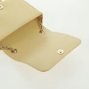 CHANEL Matelasse Chain Shoulder Bag Lamb Skin Yellow Gold CC Auth BA10556SM-23