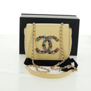 CHANEL Matelasse Chain Shoulder Bag Lamb Skin Yellow Gold CC Auth BA10556SM-13