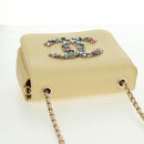 CHANEL Matelasse Chain Shoulder Bag Lamb Skin Yellow Gold CC Auth BA10556SM-7