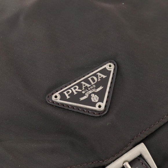PRADA Backpack Nylon Gray Silver Auth BA10561