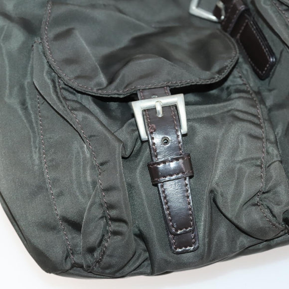 PRADA Backpack Nylon Gray Silver Auth BA10561