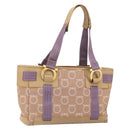 Salvatore Ferragamo Gancini Tote Bag Canvas Purple Gold Auth BA10562-1