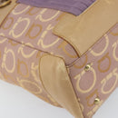 Salvatore Ferragamo Gancini Tote Bag Canvas Purple Gold Auth BA10562-14
