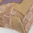 Salvatore Ferragamo Gancini Tote Bag Canvas Purple Gold Auth BA10562-16
