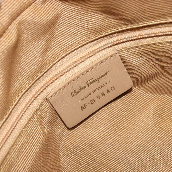 Salvatore Ferragamo Gancini Tote Bag Canvas Purple Gold Auth BA10562