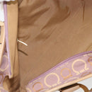 Salvatore Ferragamo Gancini Tote Bag Canvas Purple Gold Auth BA10562-11