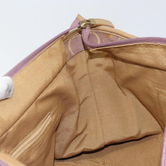 Salvatore Ferragamo Gancini Tote Bag Canvas Purple Gold Auth BA10562