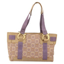 Salvatore Ferragamo Gancini Tote Bag Canvas Purple Gold Auth BA10562-13