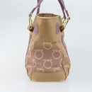 Salvatore Ferragamo Gancini Tote Bag Canvas Purple Gold Auth BA10562-4