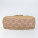 Salvatore Ferragamo Gancini Tote Bag Canvas Purple Gold Auth BA10562-5