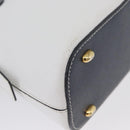 CELINE Hand Bag Leather 2way White Gold Auth BA10567-12