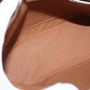 CELINE Hand Bag Leather 2way White Gold Auth BA10567-18