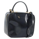 GUCCI Bamboo Vanity Hand Bag Patent 2way Navy Gold 000 3270 0323 Auth BA10568-1