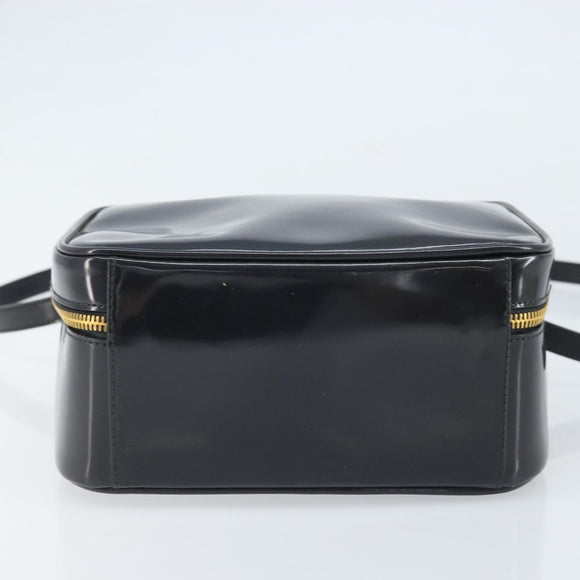 GUCCI Bamboo Vanity Hand Bag Patent 2way Navy Gold 000 3270 0323 Auth BA10568