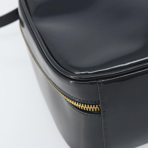 GUCCI Bamboo Vanity Hand Bag Patent 2way Navy Gold 000 3270 0323 Auth BA10568